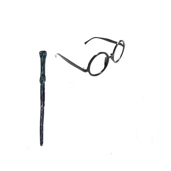 Costum carnaval copii Harry Potter cu cravata, ochelari, bagheta si fular, IdeallStore®, 7-9 ani - 4 | YEO