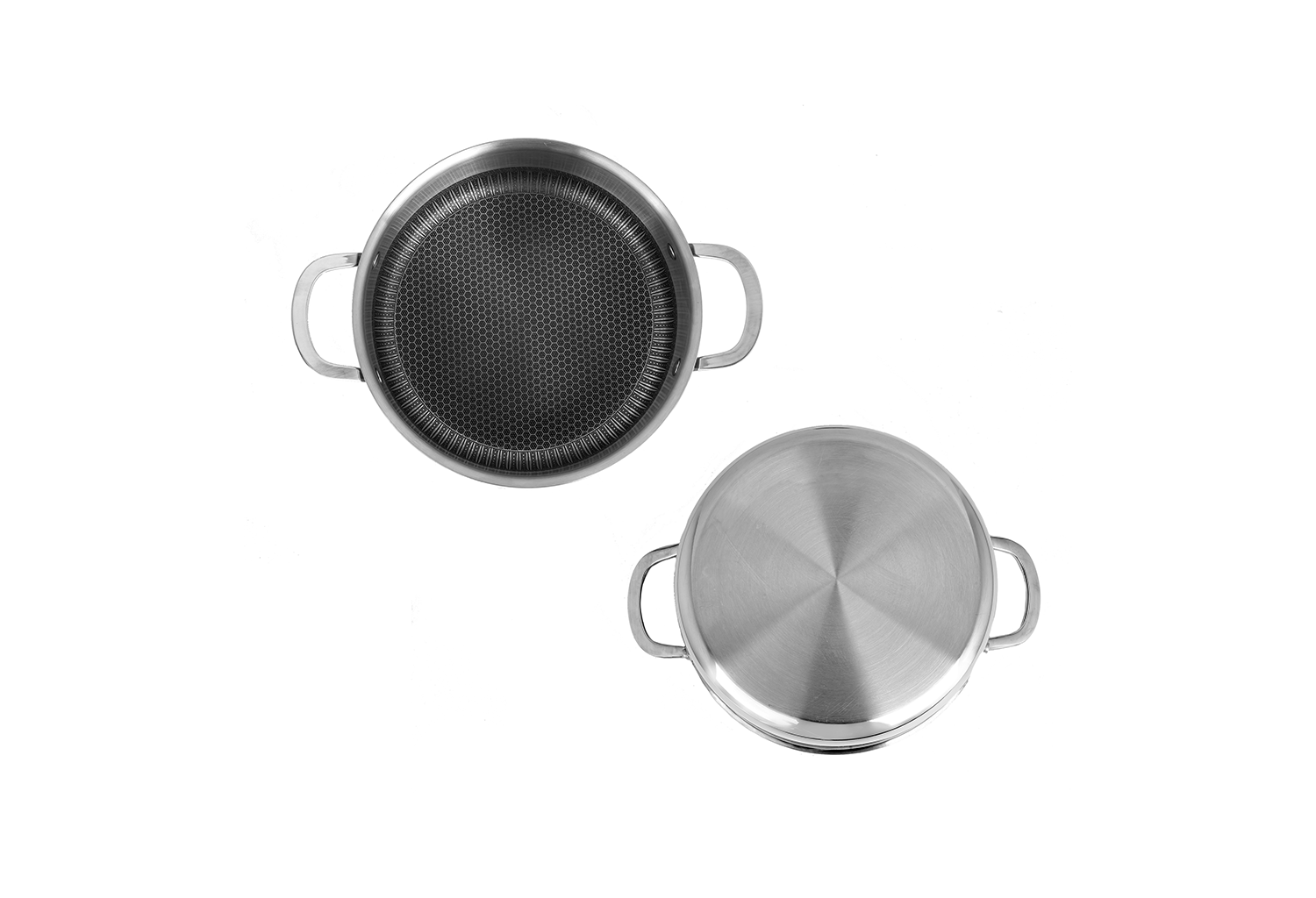 Oala Zilan ZLN9648 cu capac, tri-ply, inox, antiaderent, protectie la zgarieturi, usor de spalat, 24 cm — imaginea 3