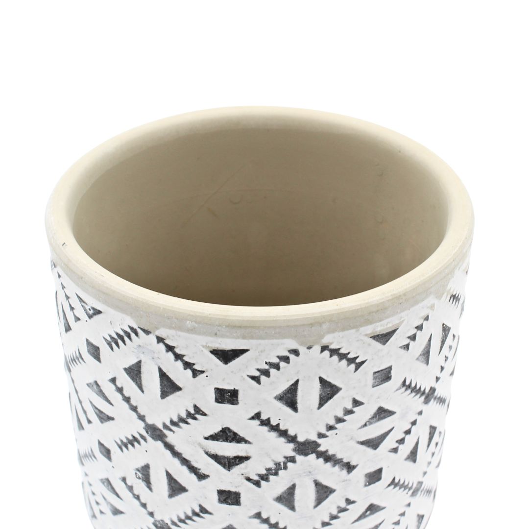 Ghiveci ceramica 9x9 cm model triunghiuri — imaginea 2