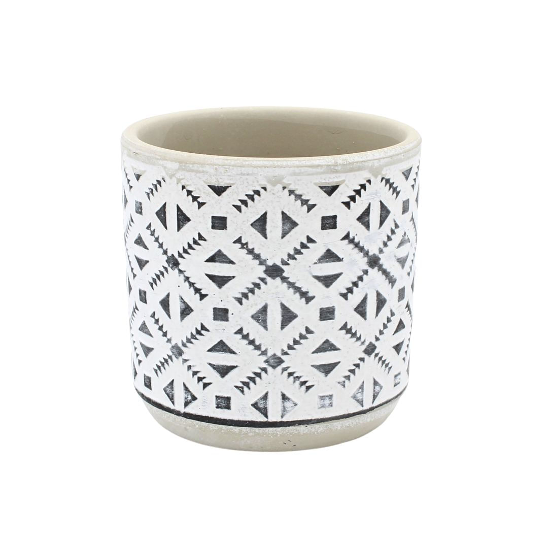 Ghiveci ceramica 9x9 cm model triunghiuri — imaginea 4