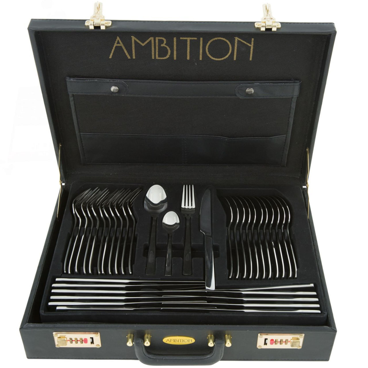 Set tacamuri inox, 72 piese, 12 persoane, ambalate in valiza, AMBITION Prato - 2 | YEO