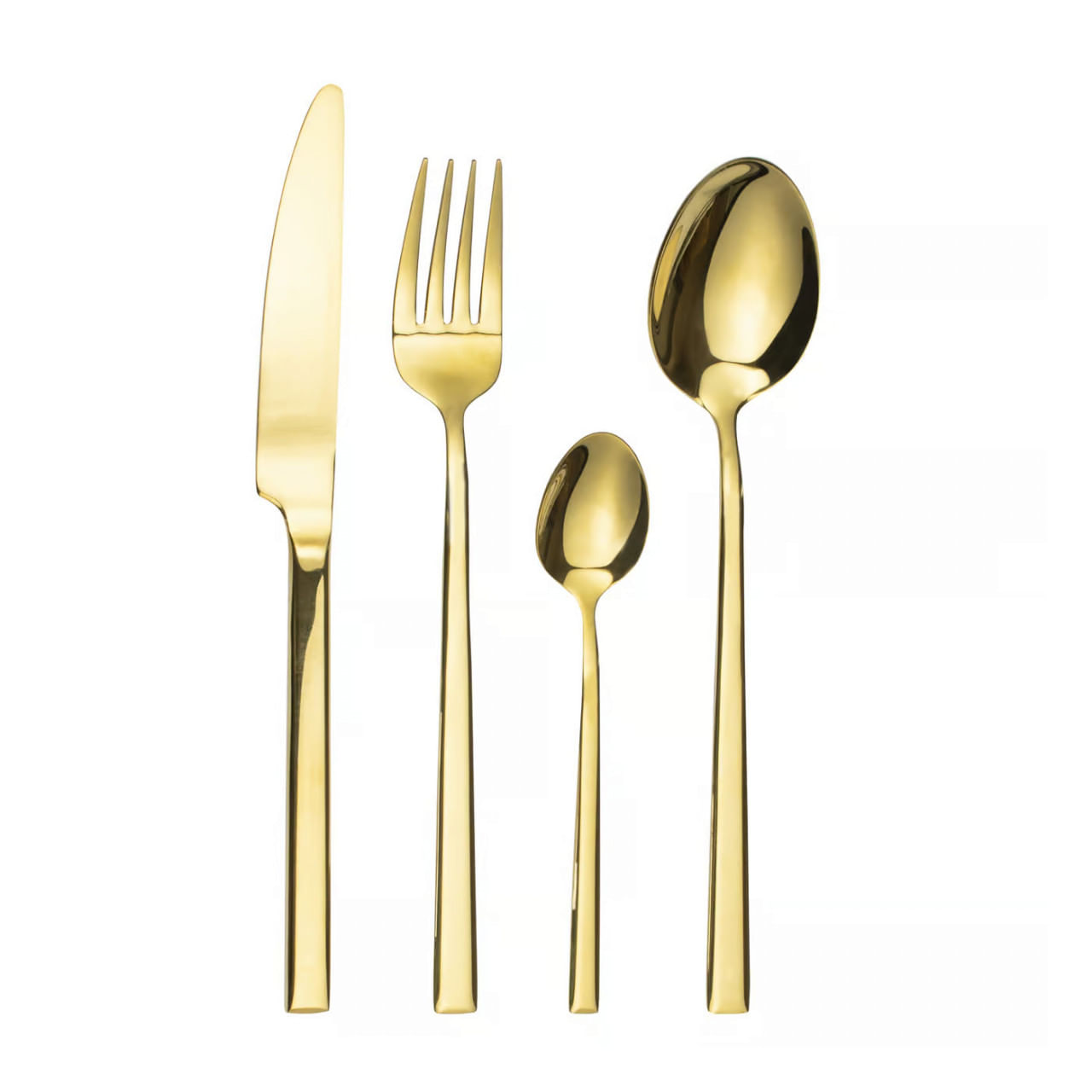 Set tacamuri inox, 24 piese, 6 persoane, auriu, AMBITION Como