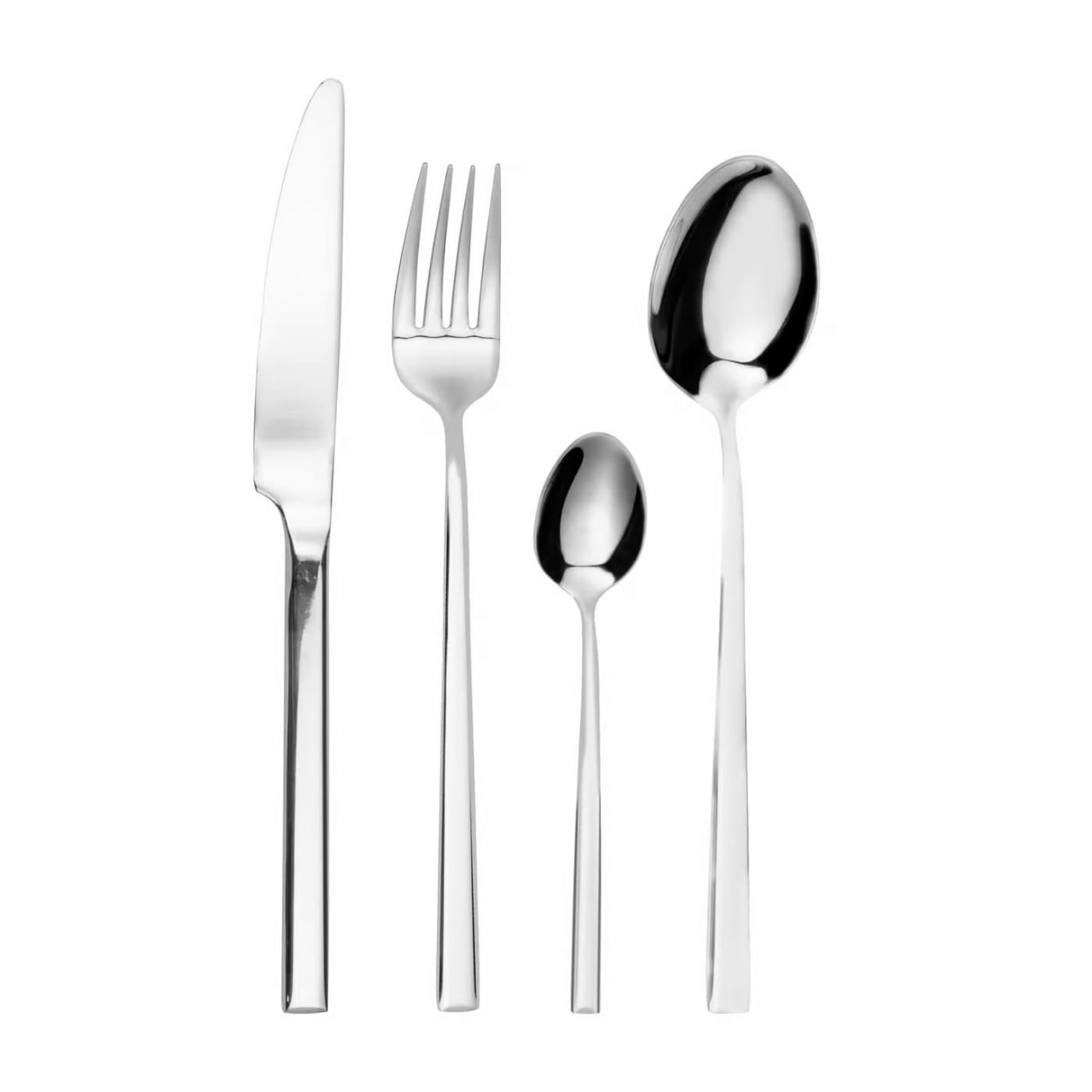 Set tacamuri inox, 24 piese, 6 persoane, argintiu, AMBITION Como