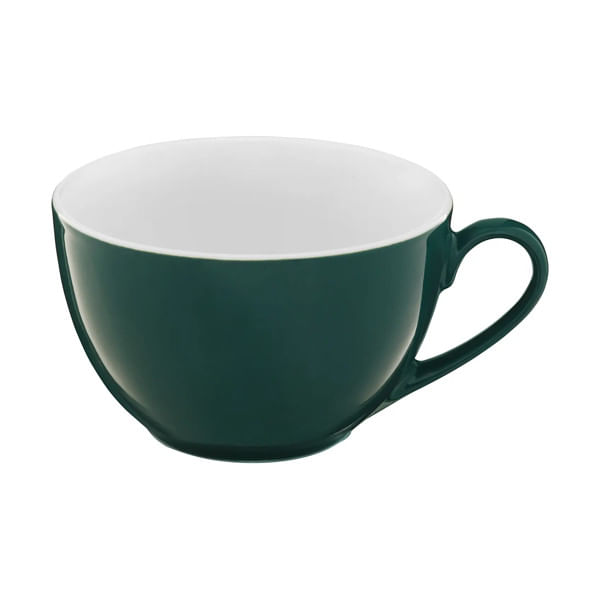Set servire ceai sau cafea, 12 piese, 6 persoane, portelan, AMBITION Aura Green