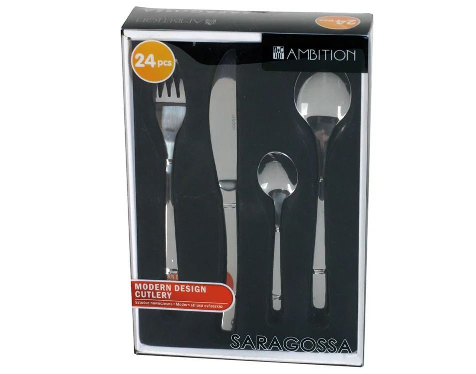 Set tacamuri inox, 24 piese, 6 persoane, AMBITION Saragossa - 2 | YEO