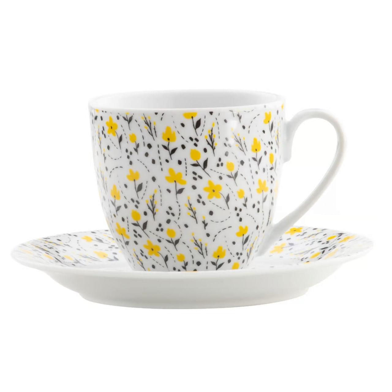 Set servire ceai sau cafea, 12 piese, 6 persoane, portelan, DOMOTTI Amarillo - 3 | YEO