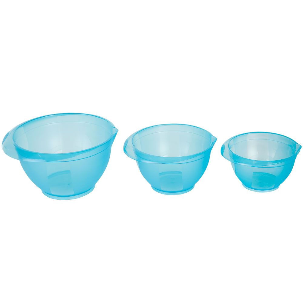 Set bol plastic pentru mixer, 3 piese, turcoaz, DOMOTTI Cindy