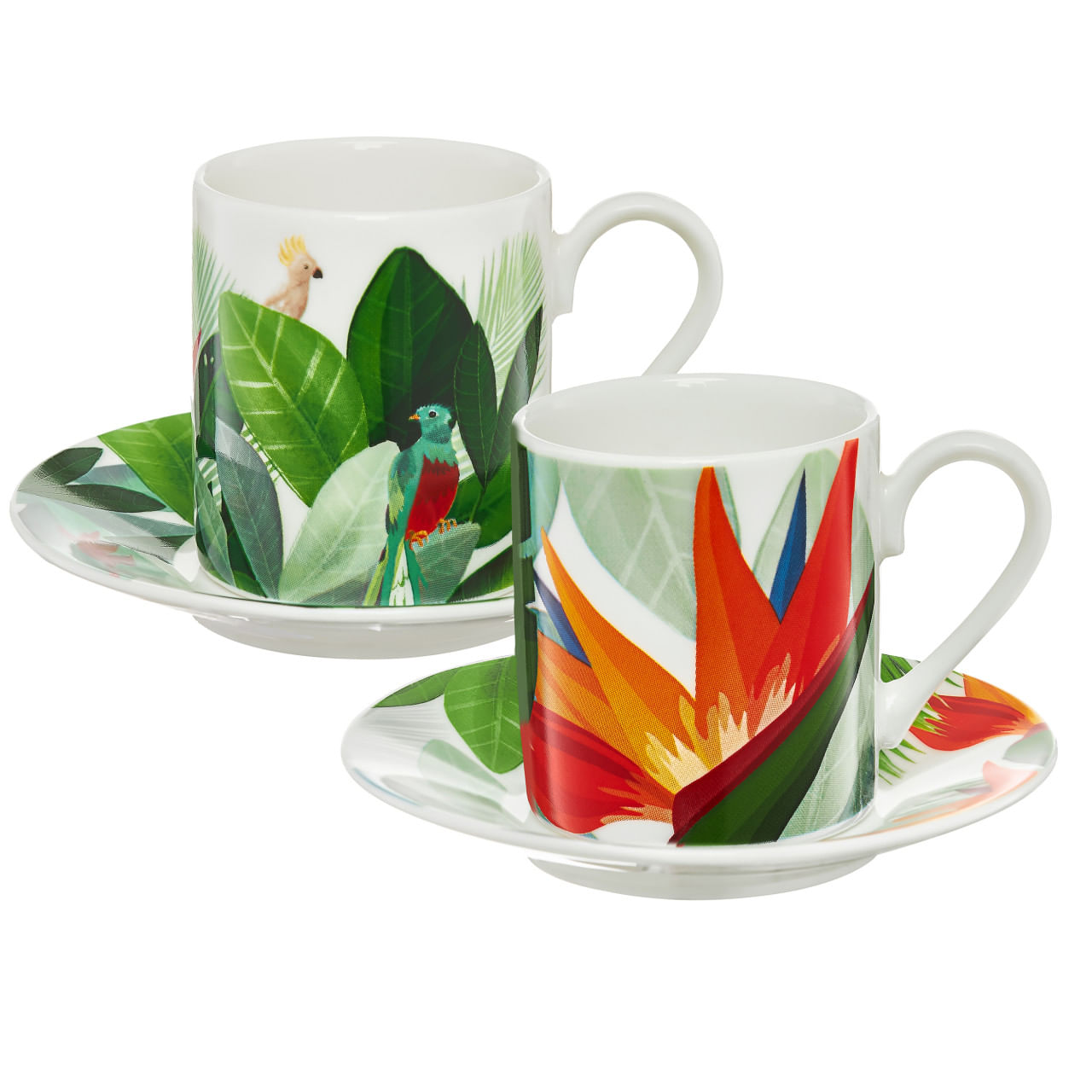 Set servire cafea espresso, 4 piese, 2 persoane, portelan, AMBITION Paradise