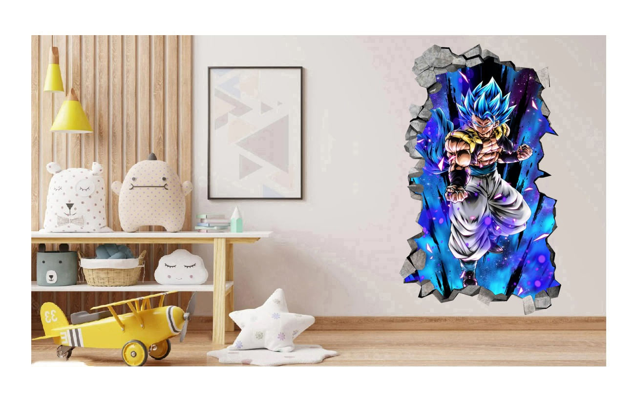 Sticker decorativ, Dragon ball Goku, Albastru, 90 cm, 1360STK-1