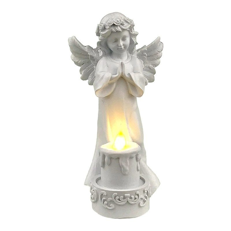 Statueta decorativa in forma de inger rugandu-se cu lumanare, 17 cm, 1732H - 1 | YEO