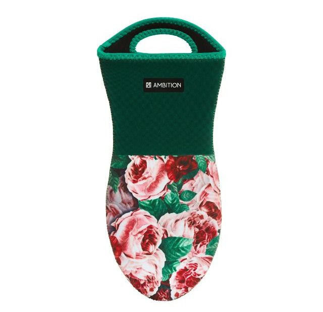 Manusa de bucatarie pentru cuptor din neopren, verde, AMBITION Peony