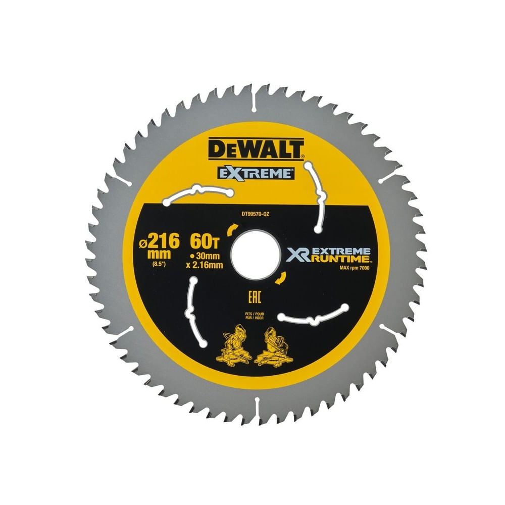 Panza pentru fierastrau circular EXTREME, 216x30x2.15mm, DeWALT