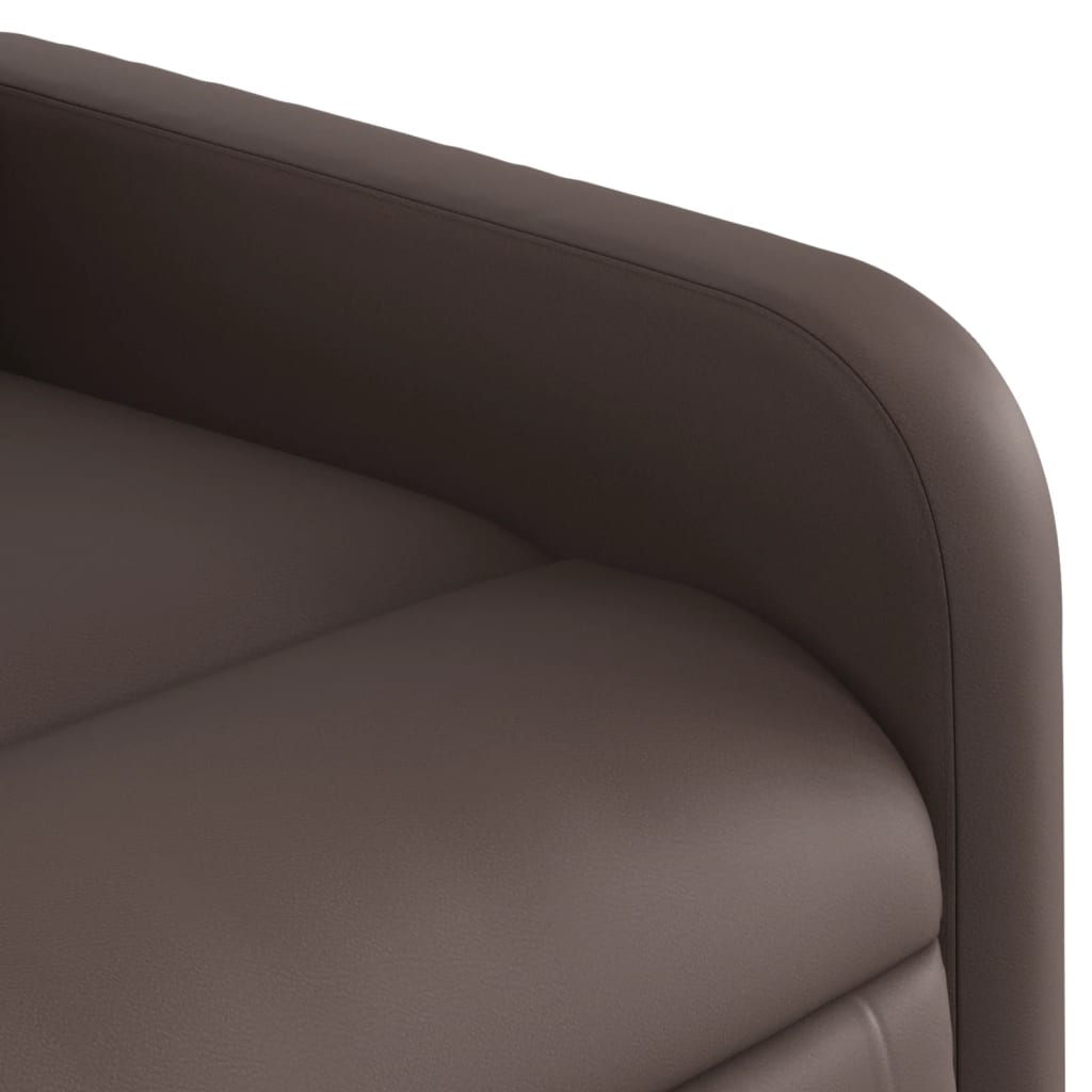 Fotoliu rabatabil electric, maro, piele ecologica — imaginea 10