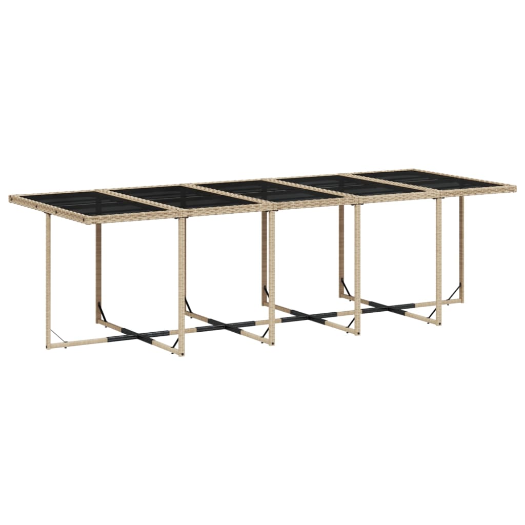 Set mobilier gradina cu perne, 11 piese bej combinat poliratan — imaginea 4