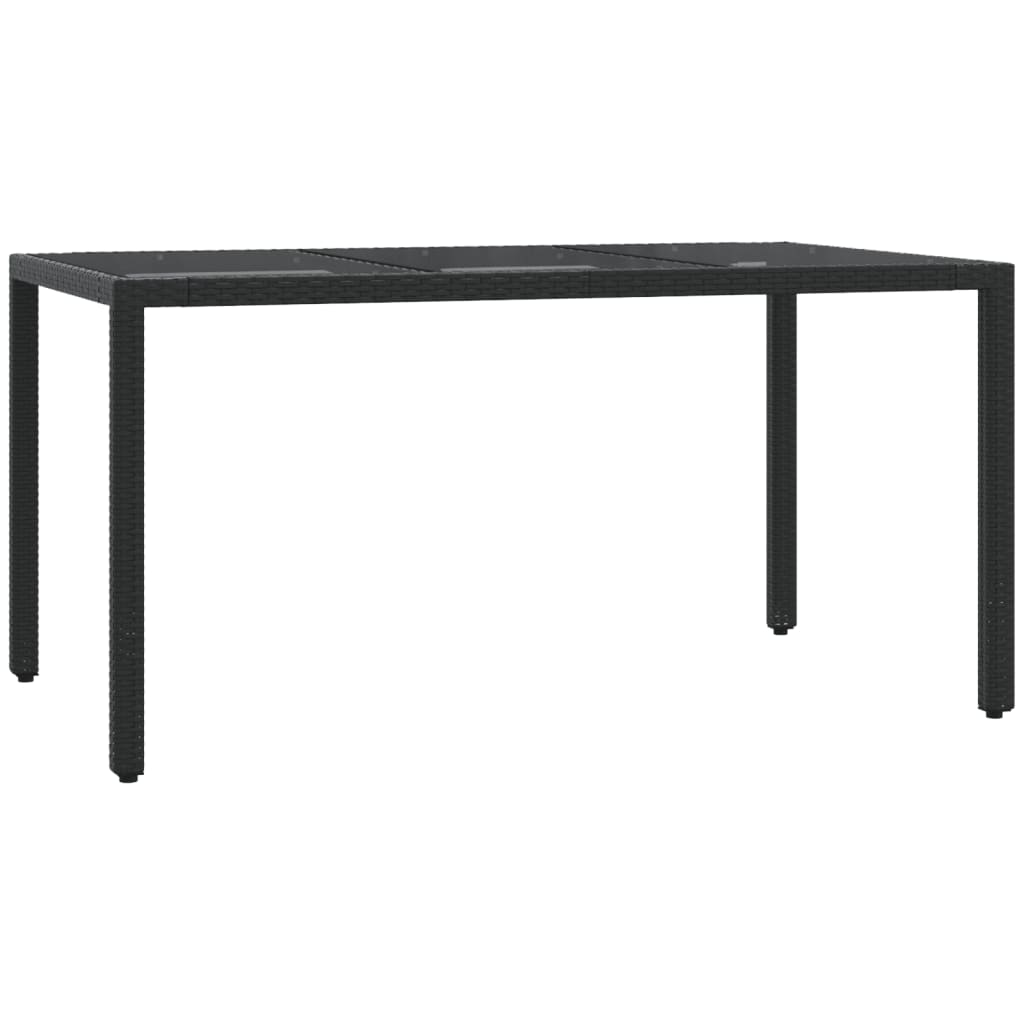 Set mobilier de gradina cu perne, 5 piese, negru, poliratan — imaginea 4