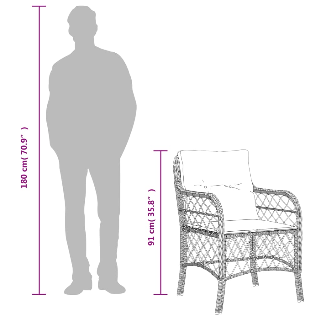 Set mobilier de gradina cu perne, 5 piese, negru, poliratan — imaginea 8