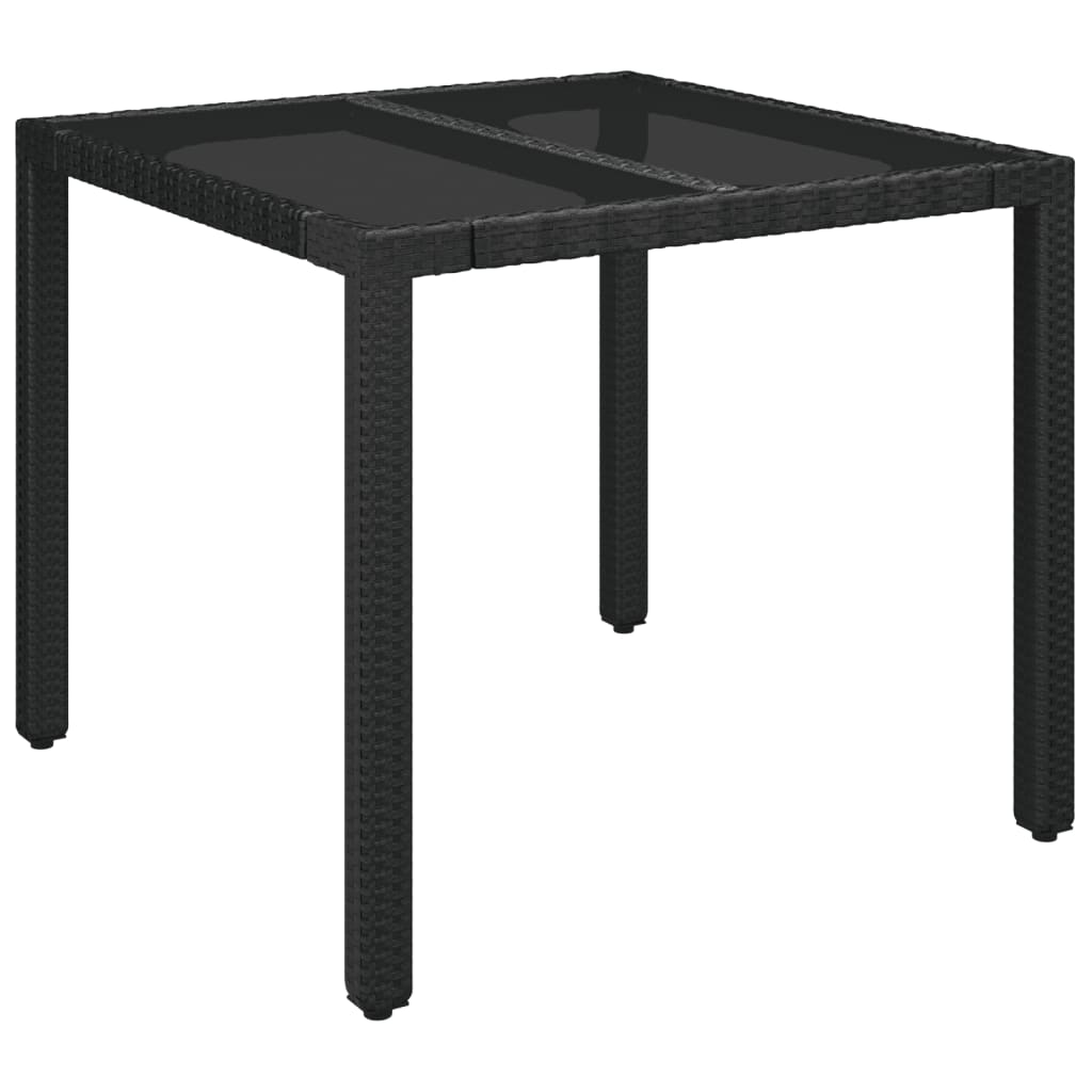 Set mobilier de gradina cu perne, 5 piese, negru, poliratan — imaginea 4