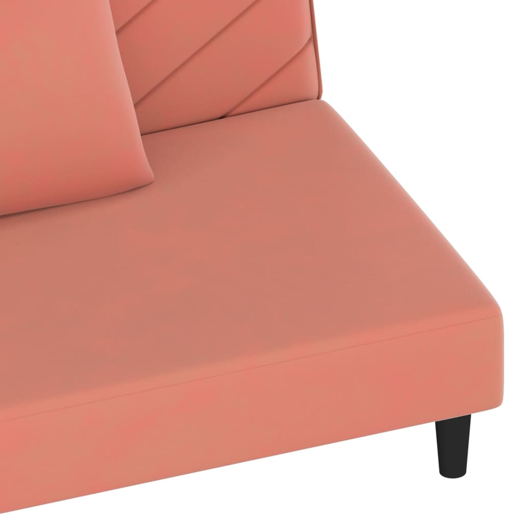 Canapea extensibila cu 2 locuri, 2 perne, roz, catifea — imaginea 9