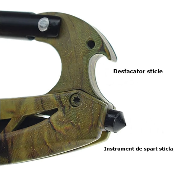Set Topor Survivor, Carabina multifunctionala si Briceag Stiletto, IdeallStore®, otel