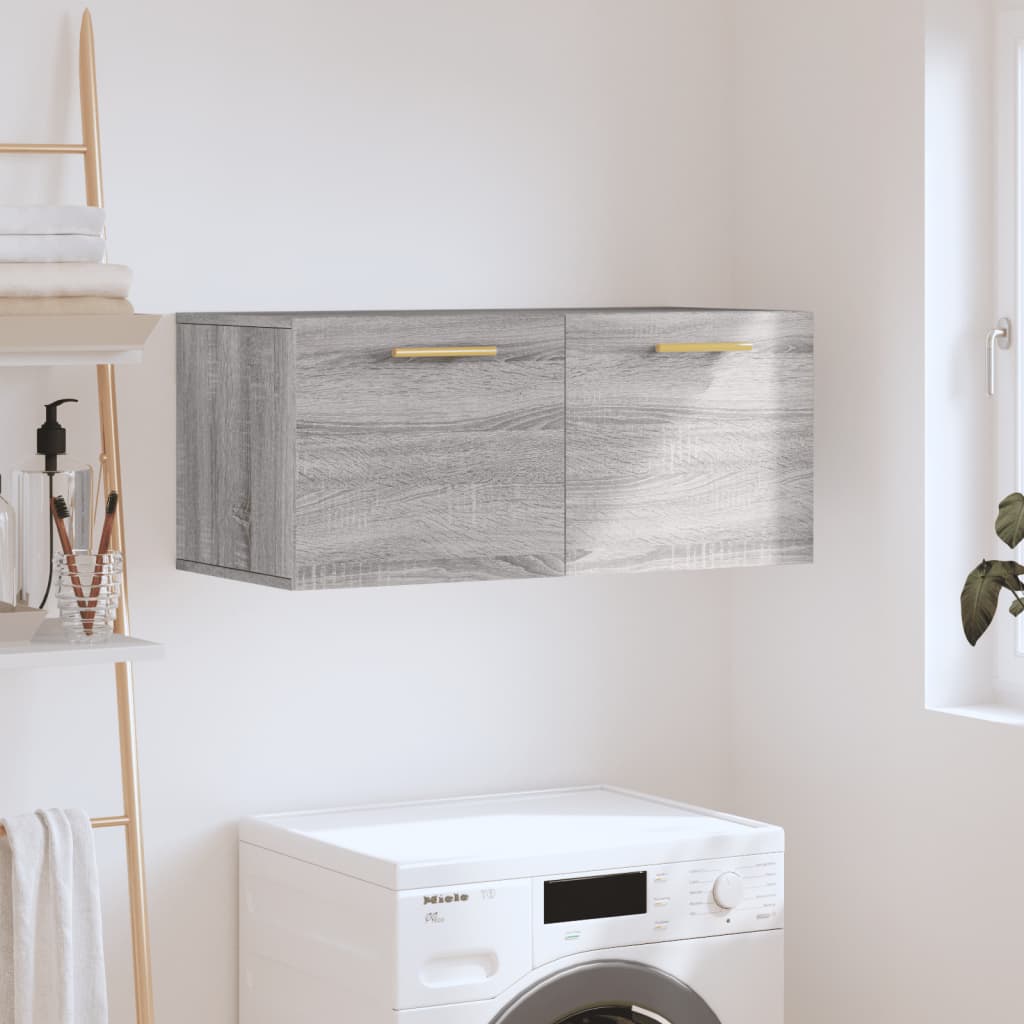 Dulap de perete, gri sonoma, 80x36,5x35 cm, lemn compozit — imaginea 2