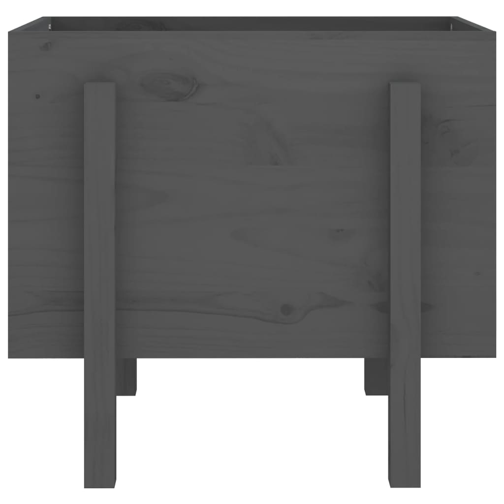 Jardiniera de gradina, gri, 62x50x57 cm, lemn masiv pin — imaginea 4