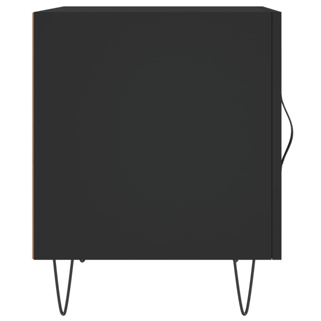 Noptiera, negru, 40x40x50 cm, lemn compozit — imaginea 7