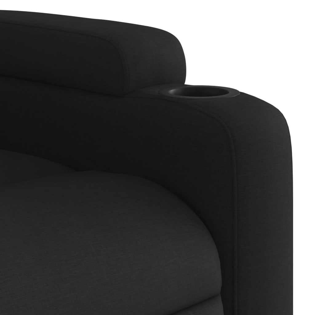 Fotoliu rabatabil, negru, material textil — imaginea 8