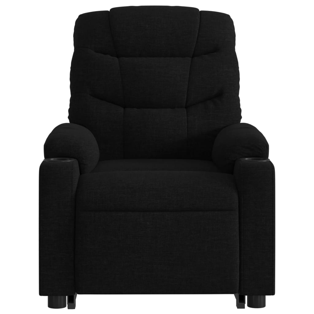 Fotoliu electric rabatabil cu ridicare, negru, textil — imaginea 8