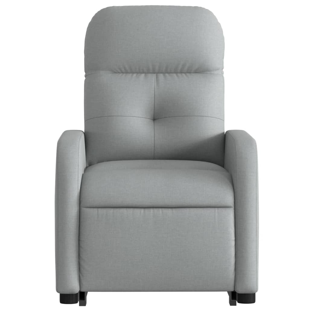 Fotoliu rabatabil cu ridicare, gri deschis, material textil — imaginea 8