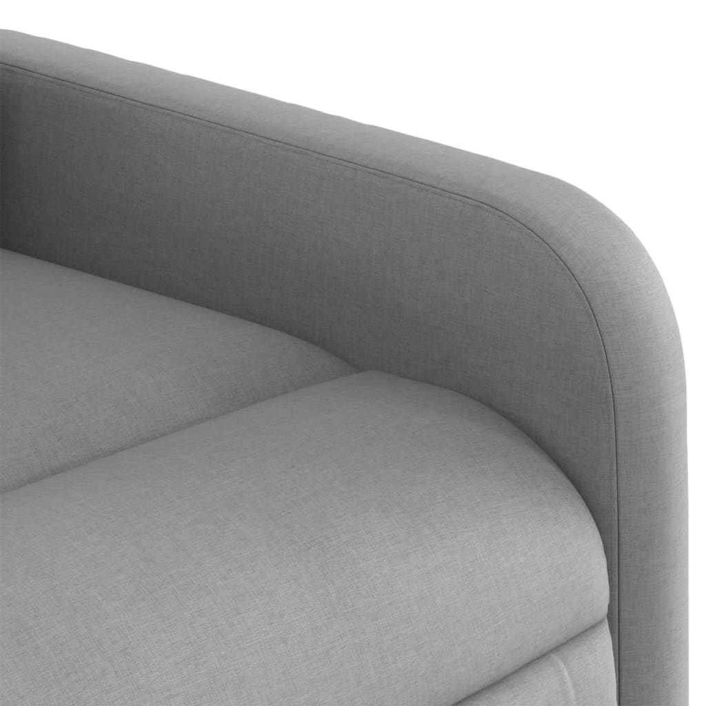 Fotoliu rabatabil cu ridicare, gri deschis, material textil — imaginea 10