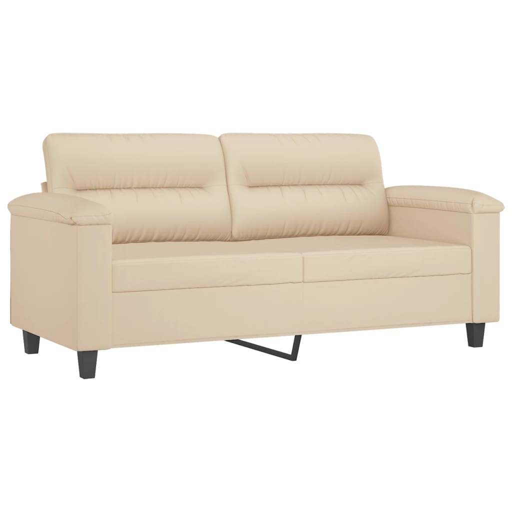 Canapea cu 2 locuri, crem, 140 cm, tesatura microfibra — imaginea 9