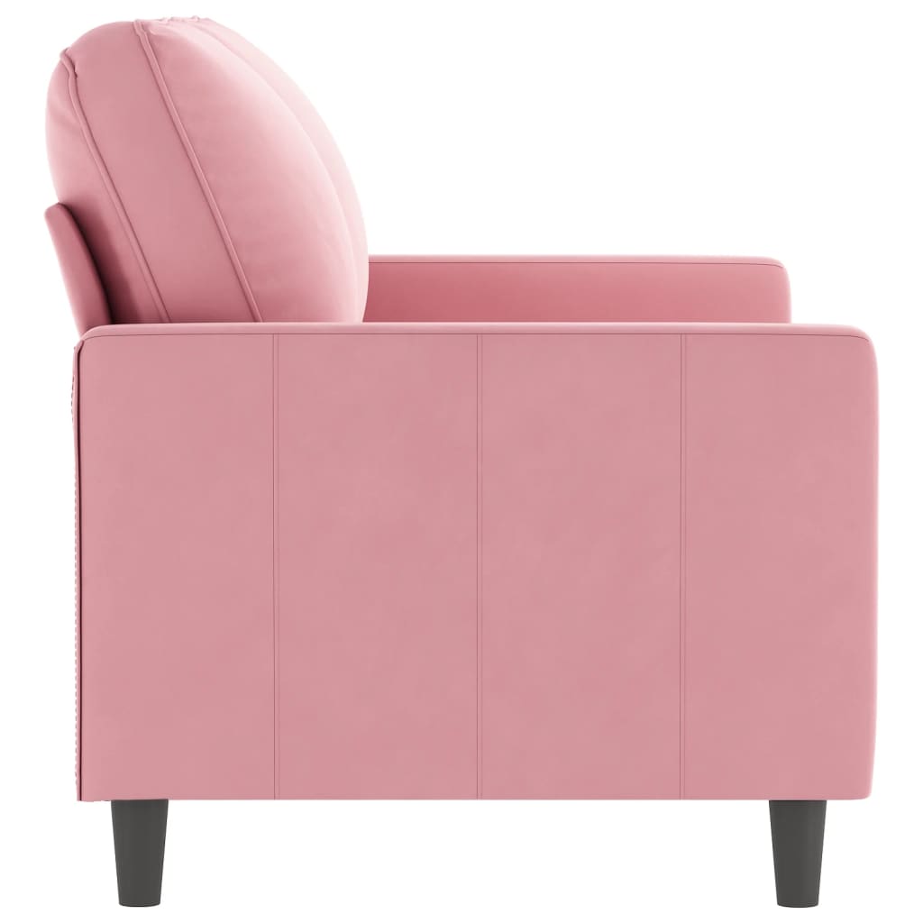 Canapea cu 2 locuri, roz, 120 cm, catifea — imaginea 4