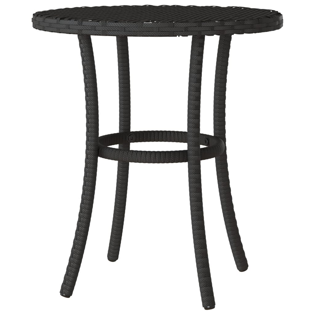 Set bistro cu perne, 3 piese, negru, poliratan — imaginea 9