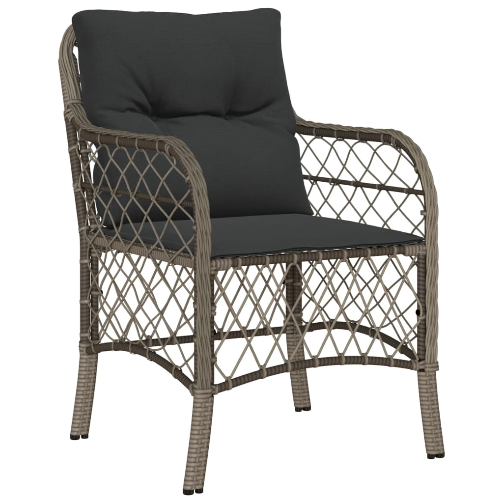 Set mobilier de gradina cu perne, 5 piese, gri, poliratan — imaginea 3