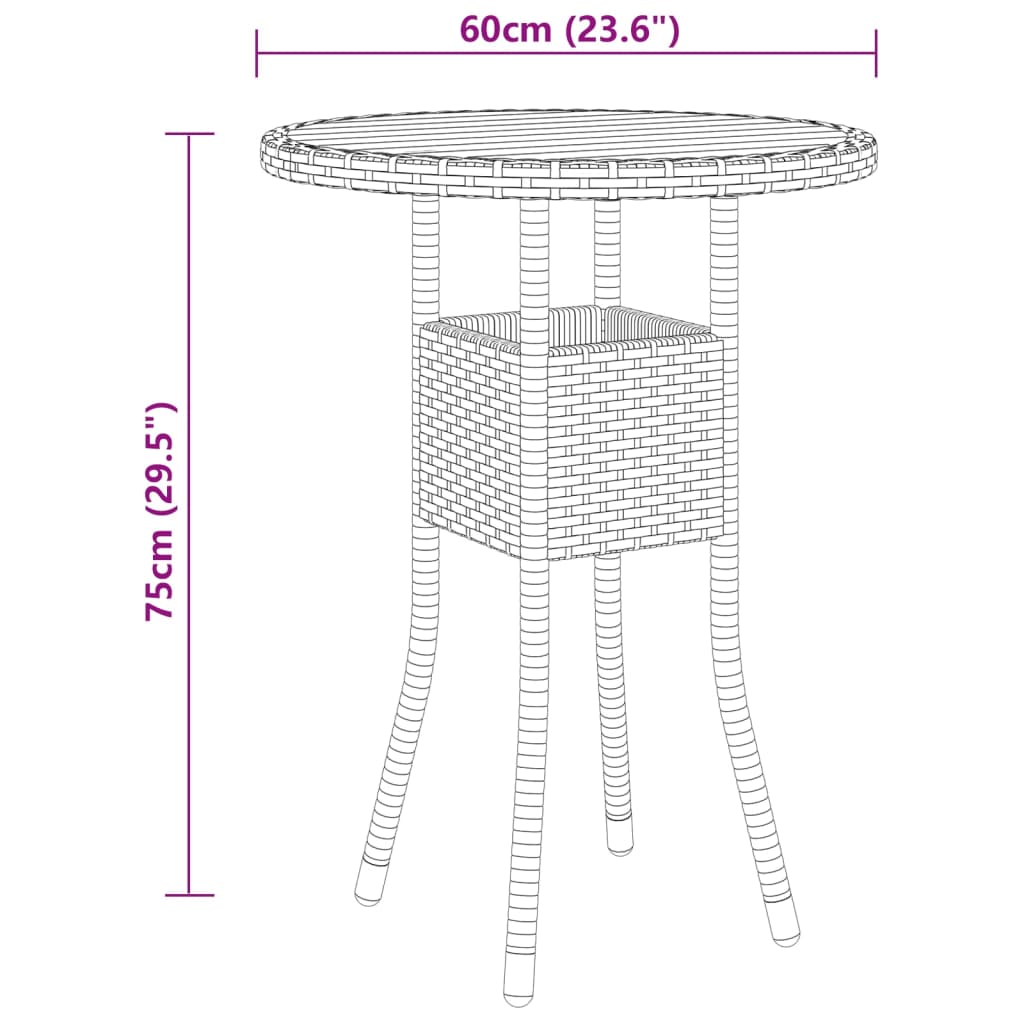 Set mobilier de gradina, 5 piese, negru, poliratan — imaginea 9