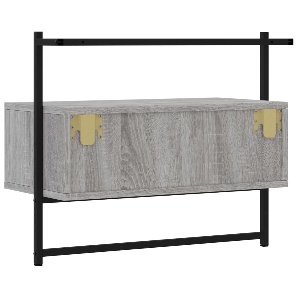 Dulap TV montat pe perete, gri sonoma, 60,5x30x51 cm, lemn — imaginea 16