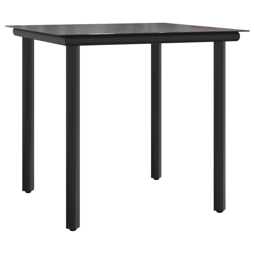 Set bistro cu perne, 3 piese, negru, poliratan — imaginea 4