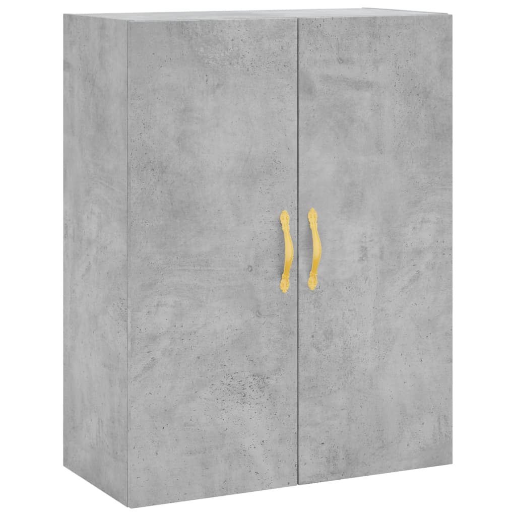 Dulap cu montaj pe perete, 2 buc, gri beton, 69,5x34x90 cm, model auriu model frunză — imaginea 5