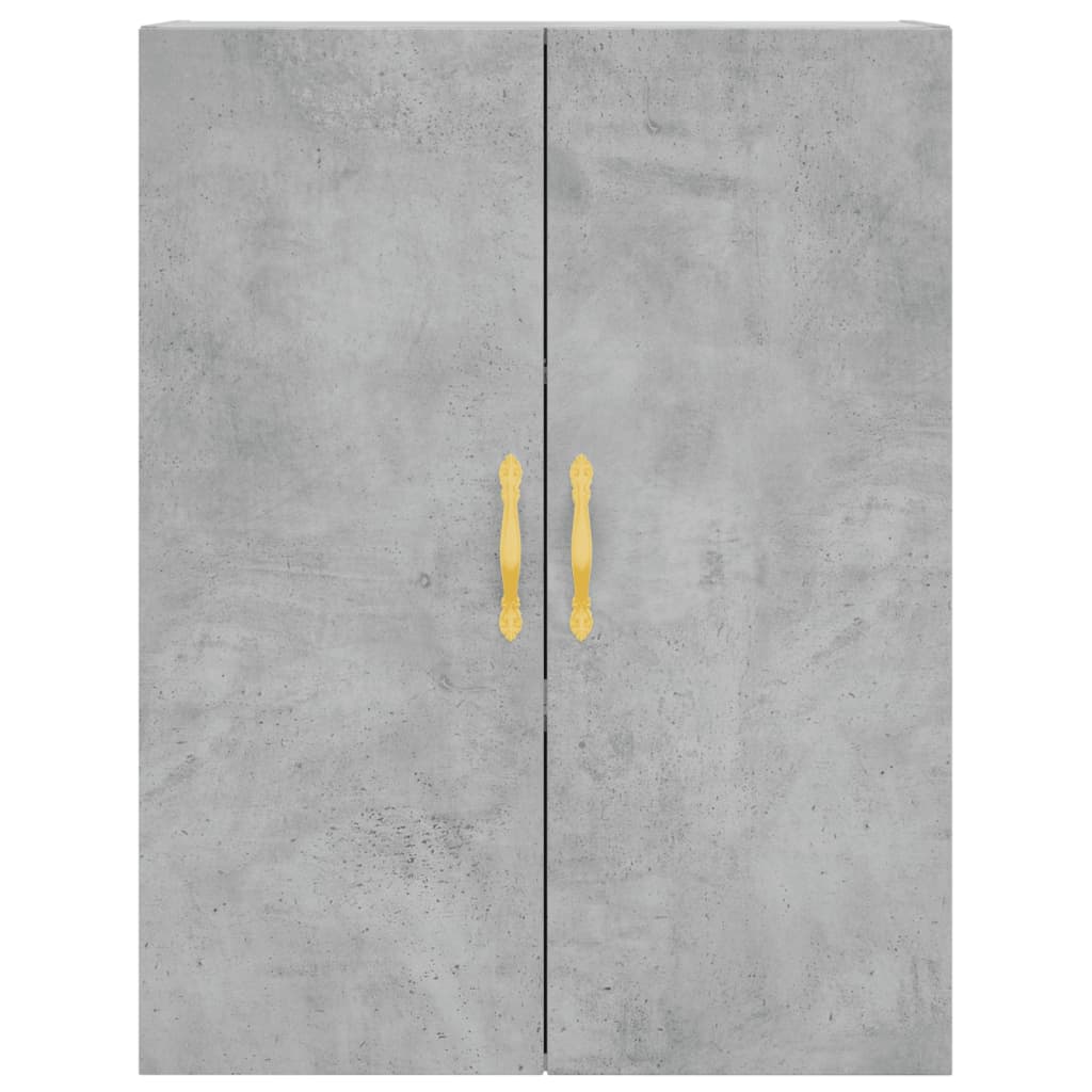Dulap cu montaj pe perete, 2 buc, gri beton, 69,5x34x90 cm, model auriu model frunză — imaginea 6