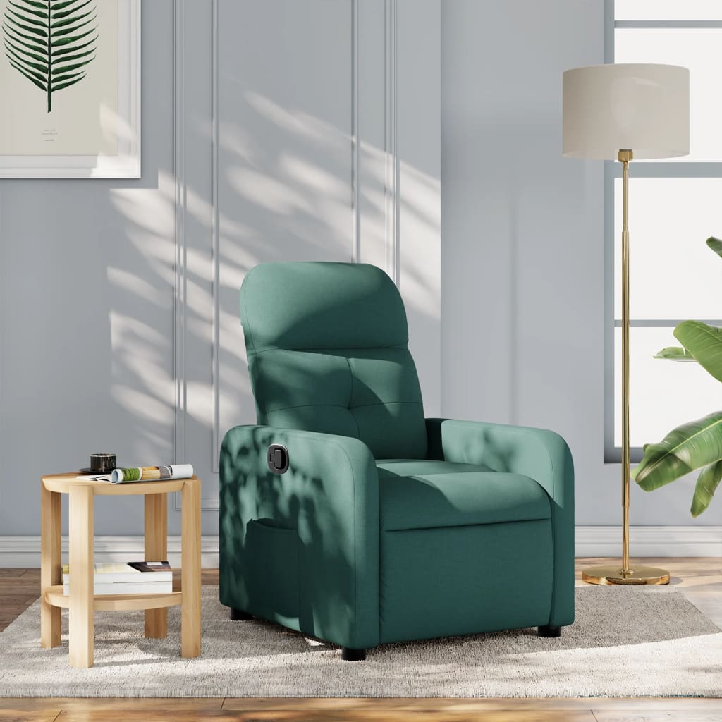Fotoliu rabatabil, verde inchis, material textil — imaginea 2