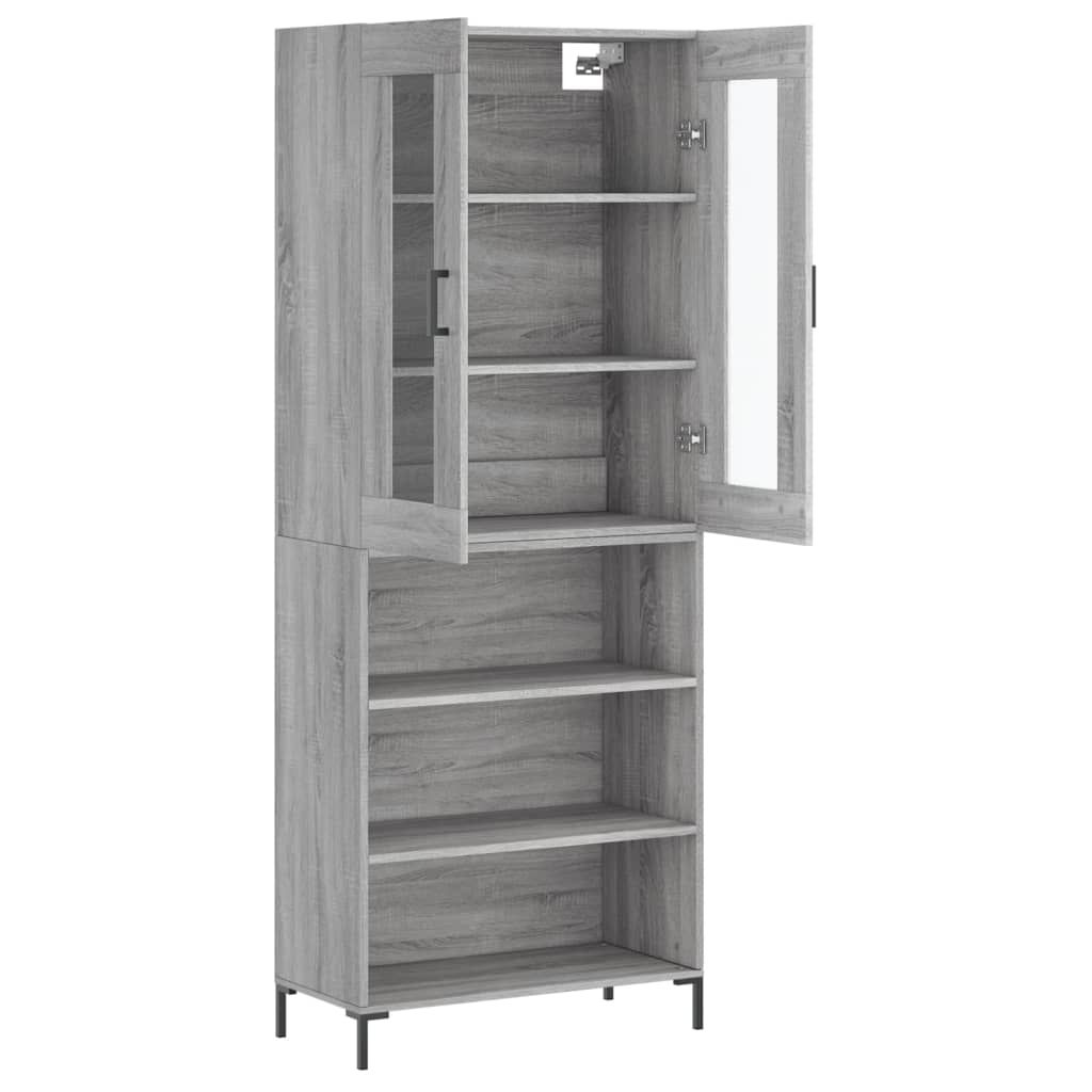 Dulap inalt, gri sonoma, 69,5x34x180 cm, lemn compozit — imaginea 16