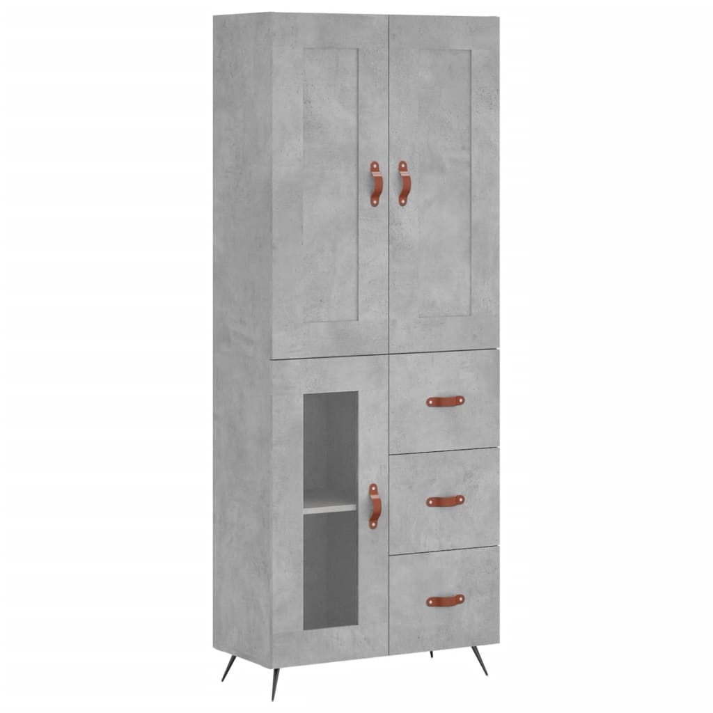 Dulap inalt, gri beton, 69,5x34x180, lemn compozit — imaginea 13