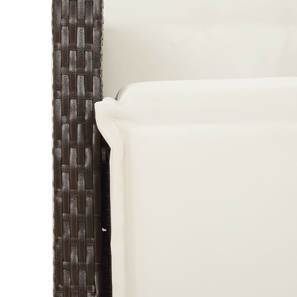 Set mobilier de gradina cu perne, 7 piese, maro, poliratan — imaginea 7