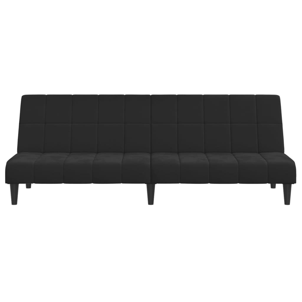 Canapea extensibila cu 2 locuri, negru, catifea — imaginea 5