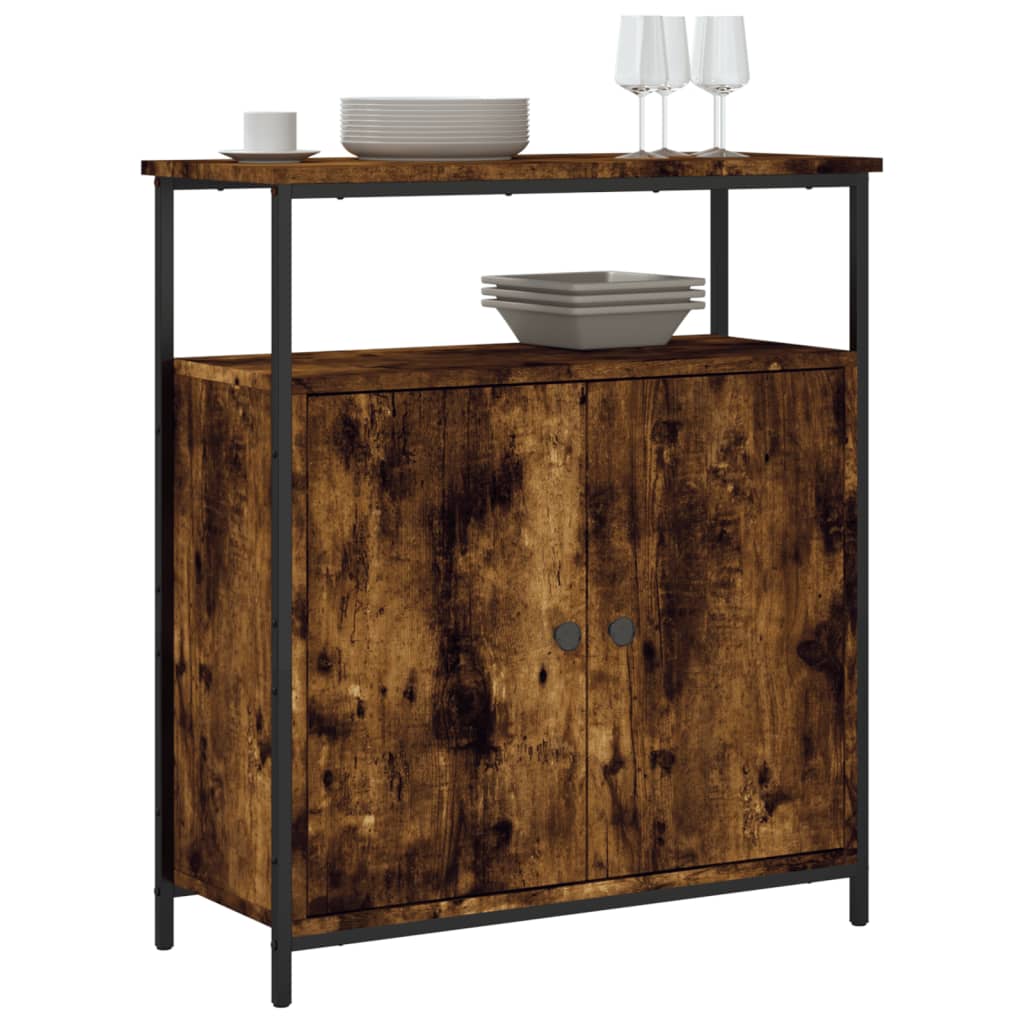 Servanta, stejar fumuriu, 70x30x80 cm, lemn prelucrat — imaginea 15