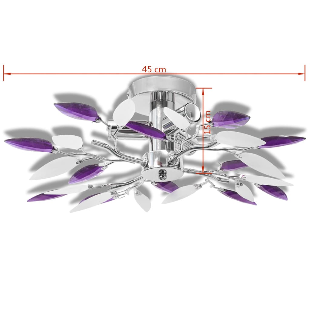 Lustra cu frunze cristal acrilic - 3 | YEO