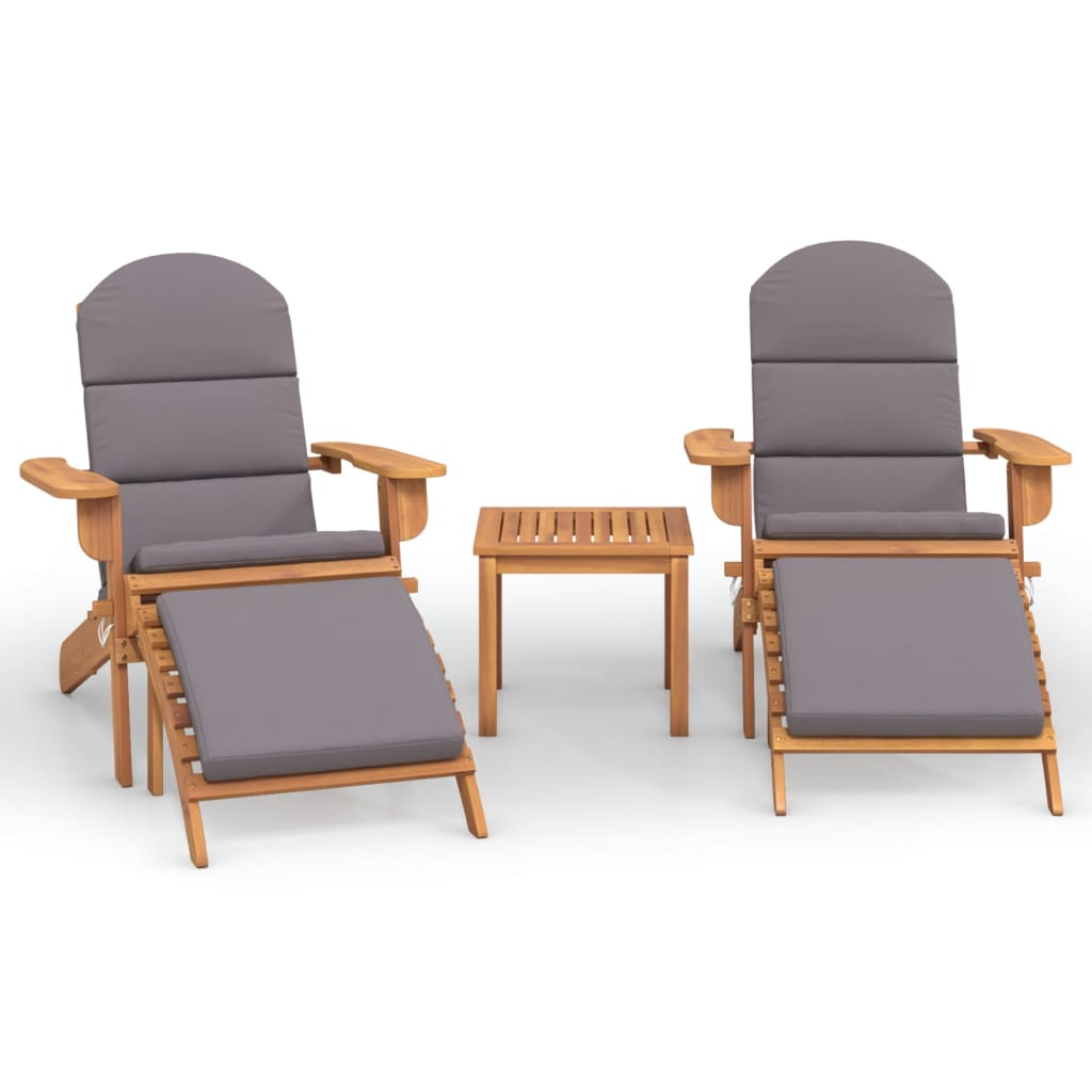 Set mobilier de gradina Adirondack, 3 piese, lemn masiv acacia