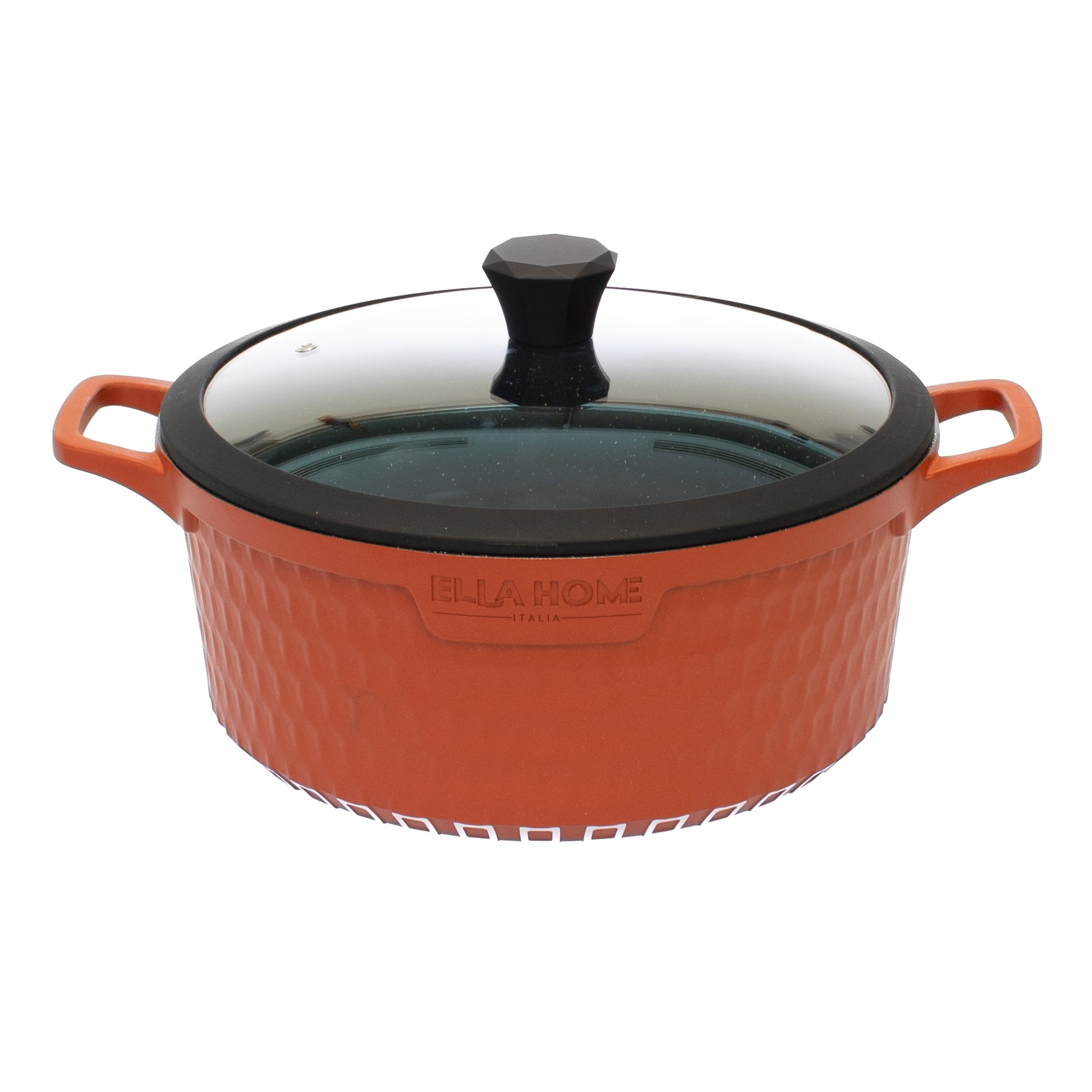 Oala din aluminiu turnat cu capac, Ella Home, visinie, 6.3L, 28 cm — imaginea 2
