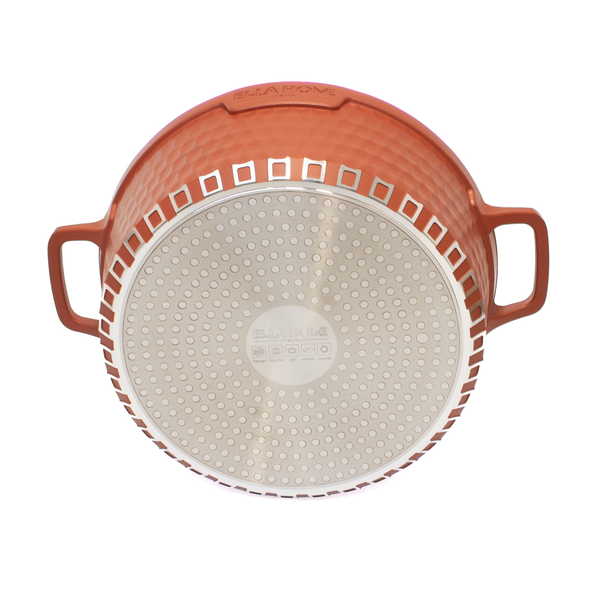 Oala din aluminiu turnat cu capac, Ella Home, visinie, 6.3L, 28 cm — imaginea 3