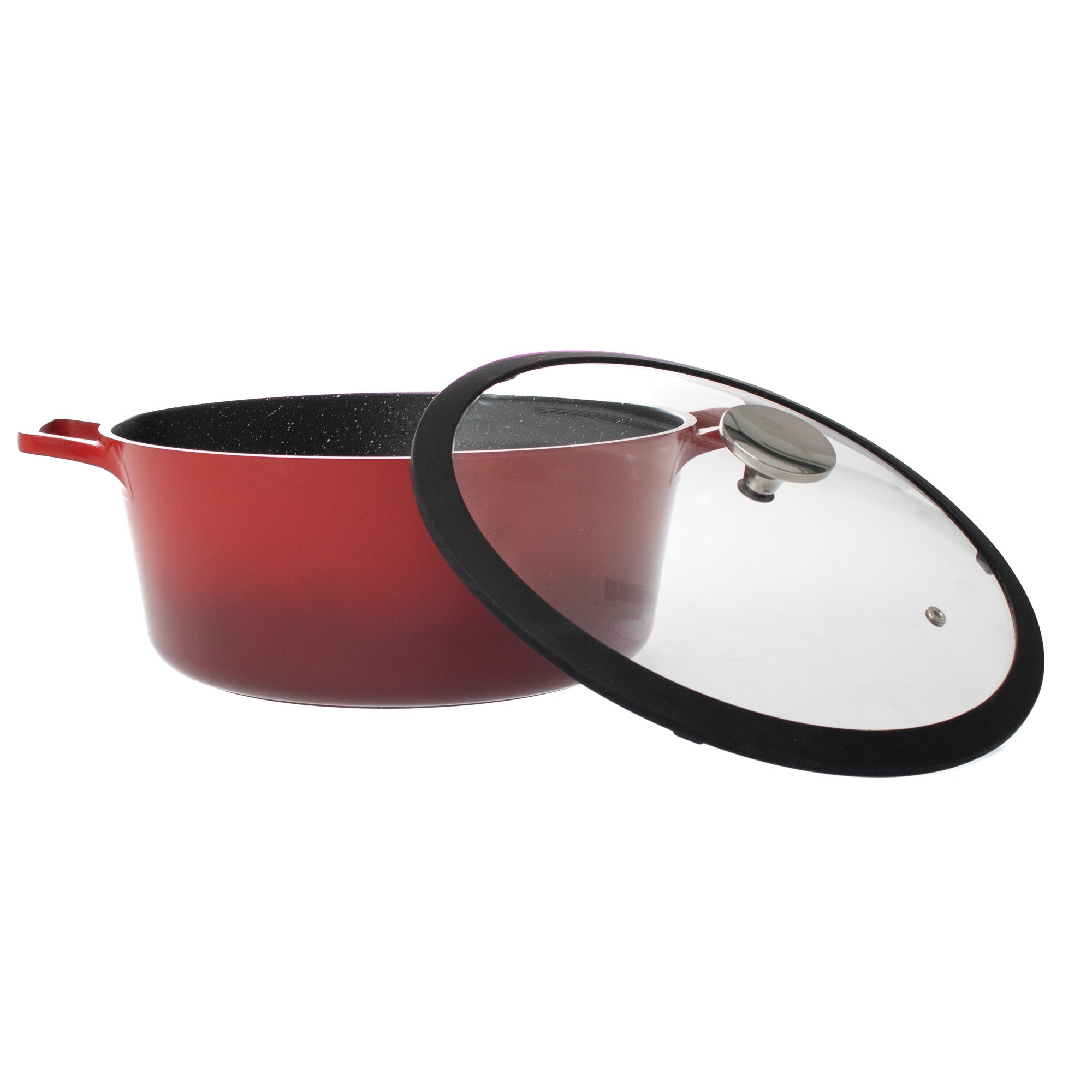 Oala universala din aluminiu turnat cu capac, visinie, 6.3L, 28 cm — imaginea 4